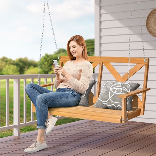 Wooden garden swing bench - wooden,
