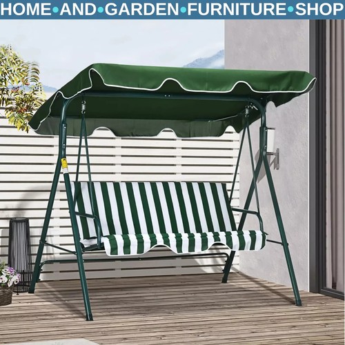 Green seater garden swing - 3,