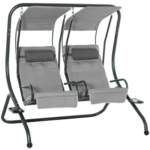 Double outdoor canopy swing - double,