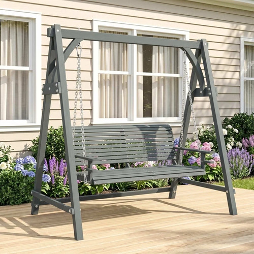 Seater wooden garden swing - 2,